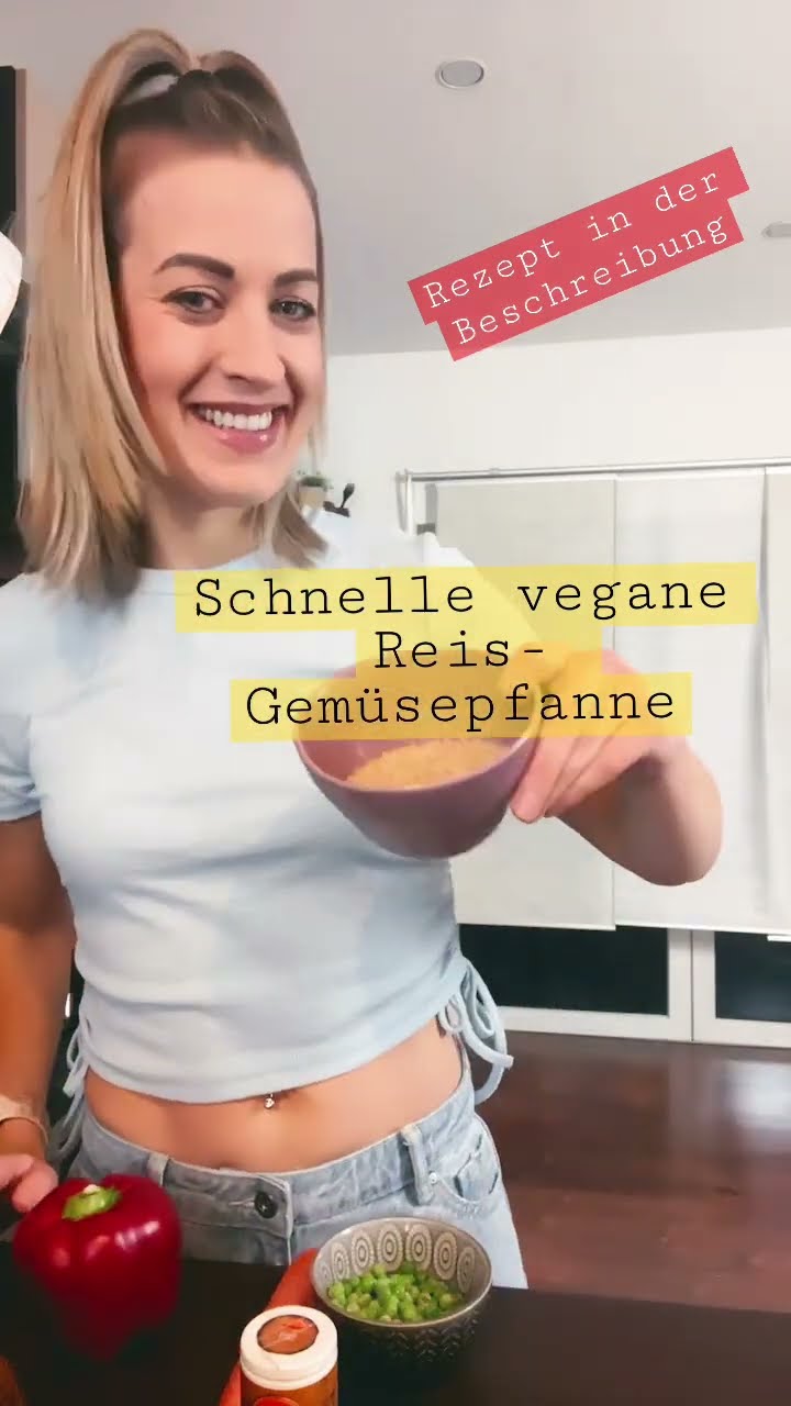 schnelle vegane Reis- Gemüse Pfanne ! 🫶🏻#healtyfood #fitnessfood # ...