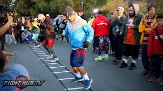 MANNY PACQUIAO'S FULL FOOTWORK WORKOUT & DRILLS IN THE MOUNTAINS OF LOS ANGELES