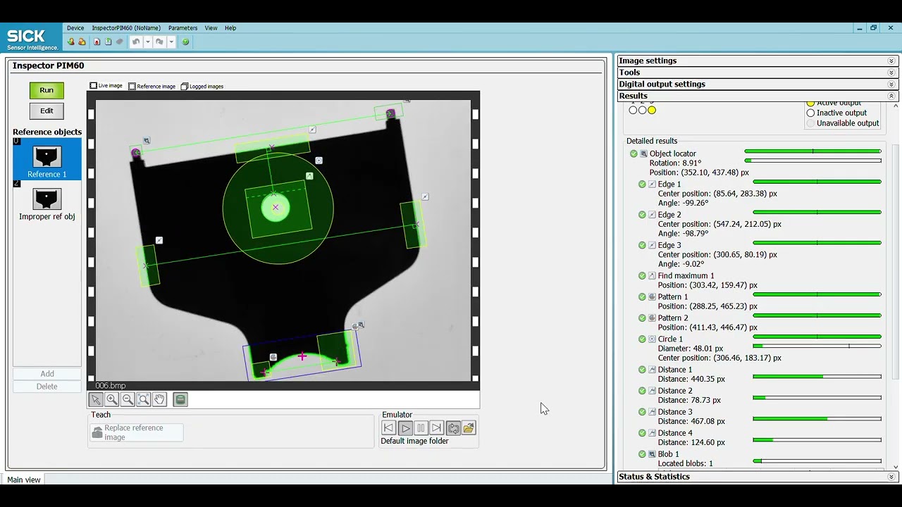SICK Inspector PIM60 emulation 3 of 3 - Measurement results with proper Inspector setup