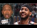 Stephen A. reacts to Carmelo saying he'd have '2 or 3 rings' if the Pistons drafted him | First Take