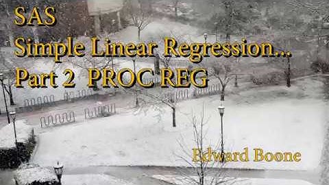 SAS  Simple Linear Regression... Part 2