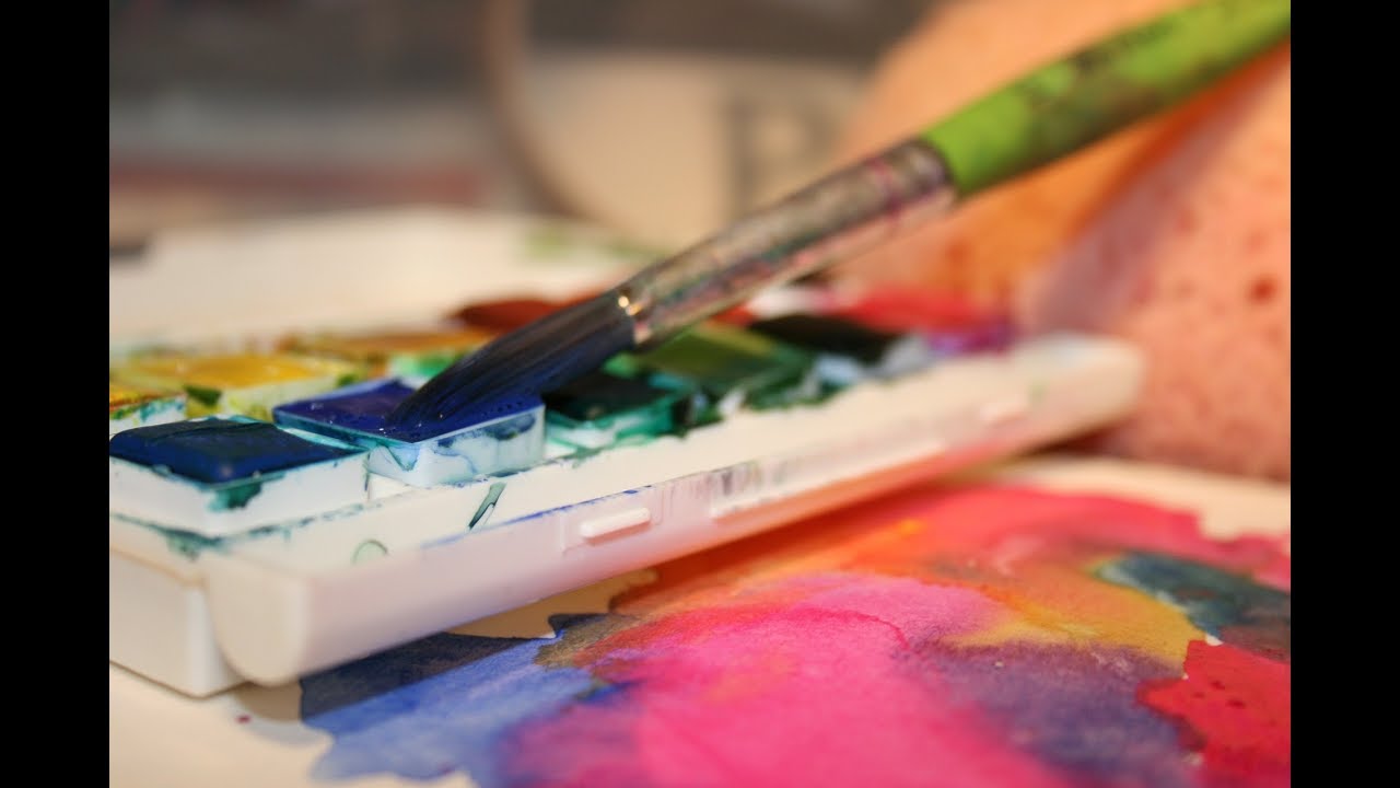 Las mezclas en la paleta de acuarela