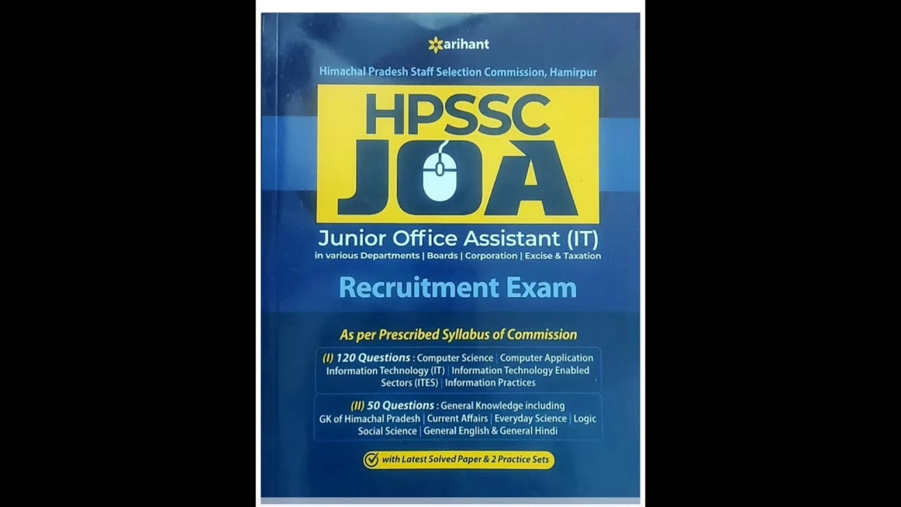 Books For JOA(IT) HP || New Syllabus ||