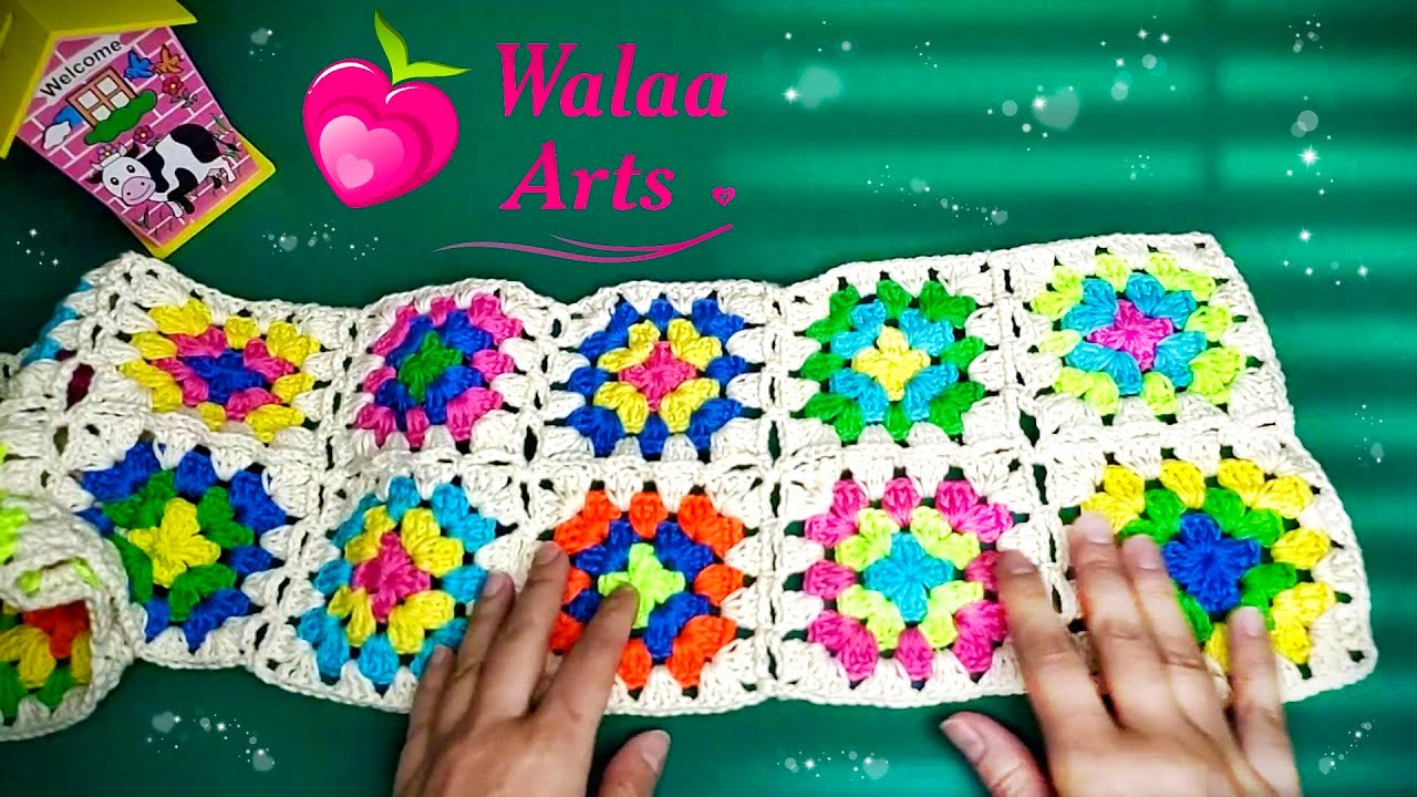 كروشيه تشبيك وتجميع مربع الجراني بطريقة سهلة _ How to join granny squares
