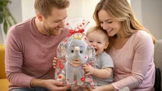 Mopaniraj 35 cms Royal Elephant Plush Toy with Golden Crown -  Heart Necklace screenshot 5