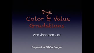 Ann Johnston's Answers, Part 3, Dye with Procions-Gradations