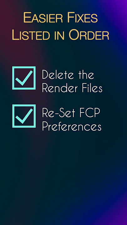 How to Fix Export Errors Final Cut Pro