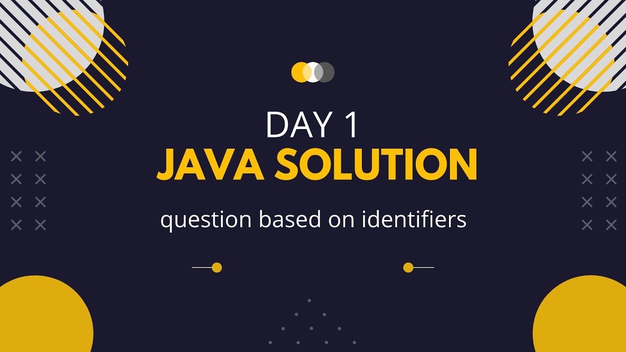 java mcq solution(based on identifiers) :-Day 1 - YouTube