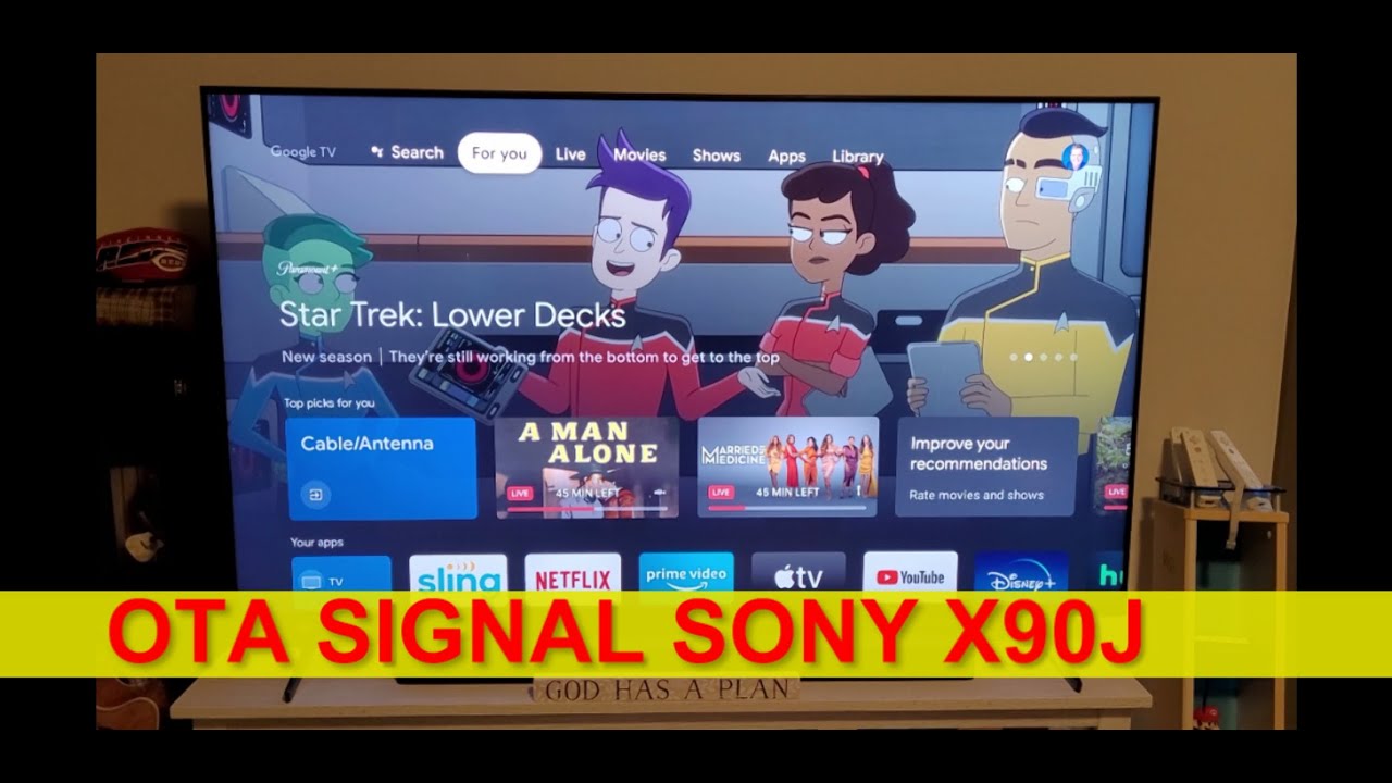 Sony X90J OTA HDTV signal strength test in settings YouTube
