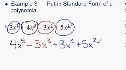 Ordering a polynomial in standard form