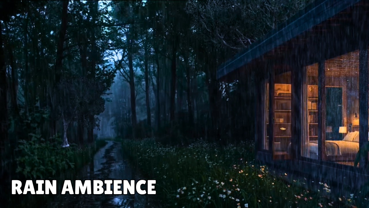 Heavy Rain on Glass Window ⛈️ Deep Forest Rain for Sleep & Relaxation