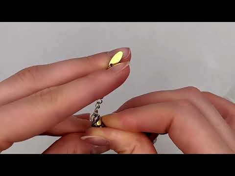 Браслет зі сталі Фрея 48266 ширина 1 мм штучні перли позолота 14К довжина 18+3, видео 1