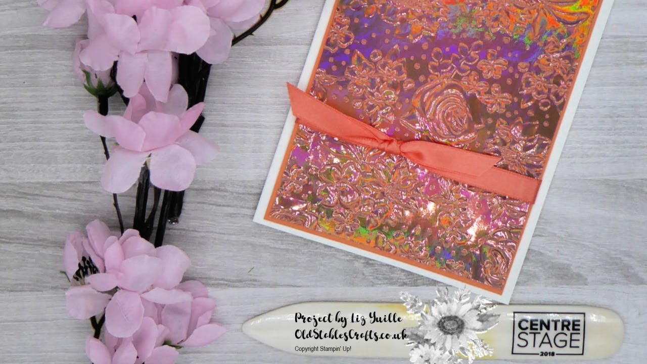Country Floral Embossing Folder Goes Holographic