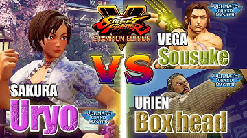 SFV CE 👊🏻 Uryo (Sakura) vs Sousuke (Vega) & Box head (Urien) [season 5]