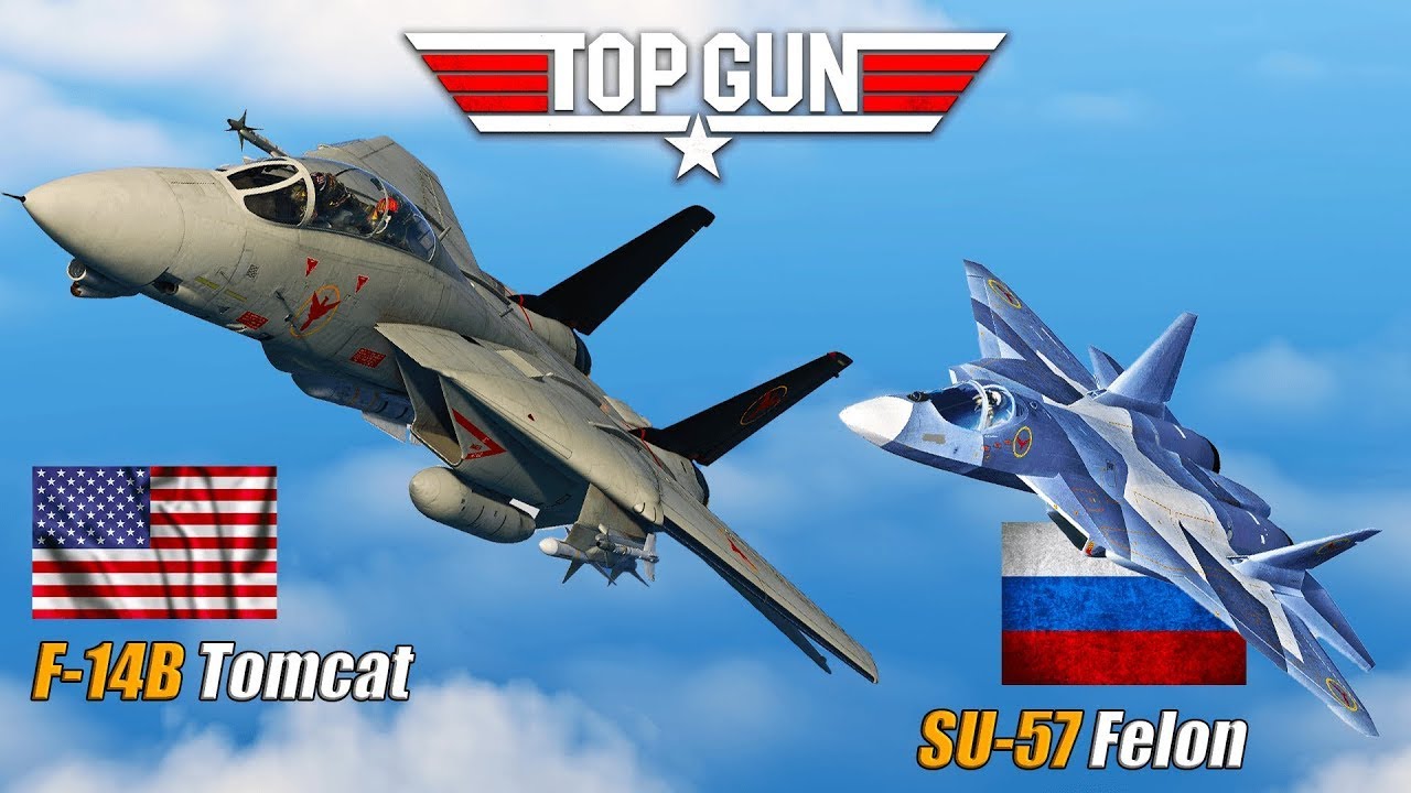 TOP GUN Battle – 50 F-14 Tomcats vs 50 SU-57 Felons | 5th Generation Air War