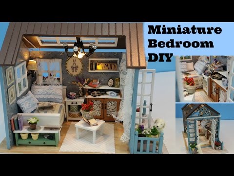 DIY Dollhouse Bedroom, Miniature bedroom, DIY miniature bedroom, cutter room projects,miniature room