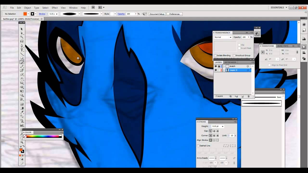 Adobe Illustrator Tutorial : Cool Vector Bird Character