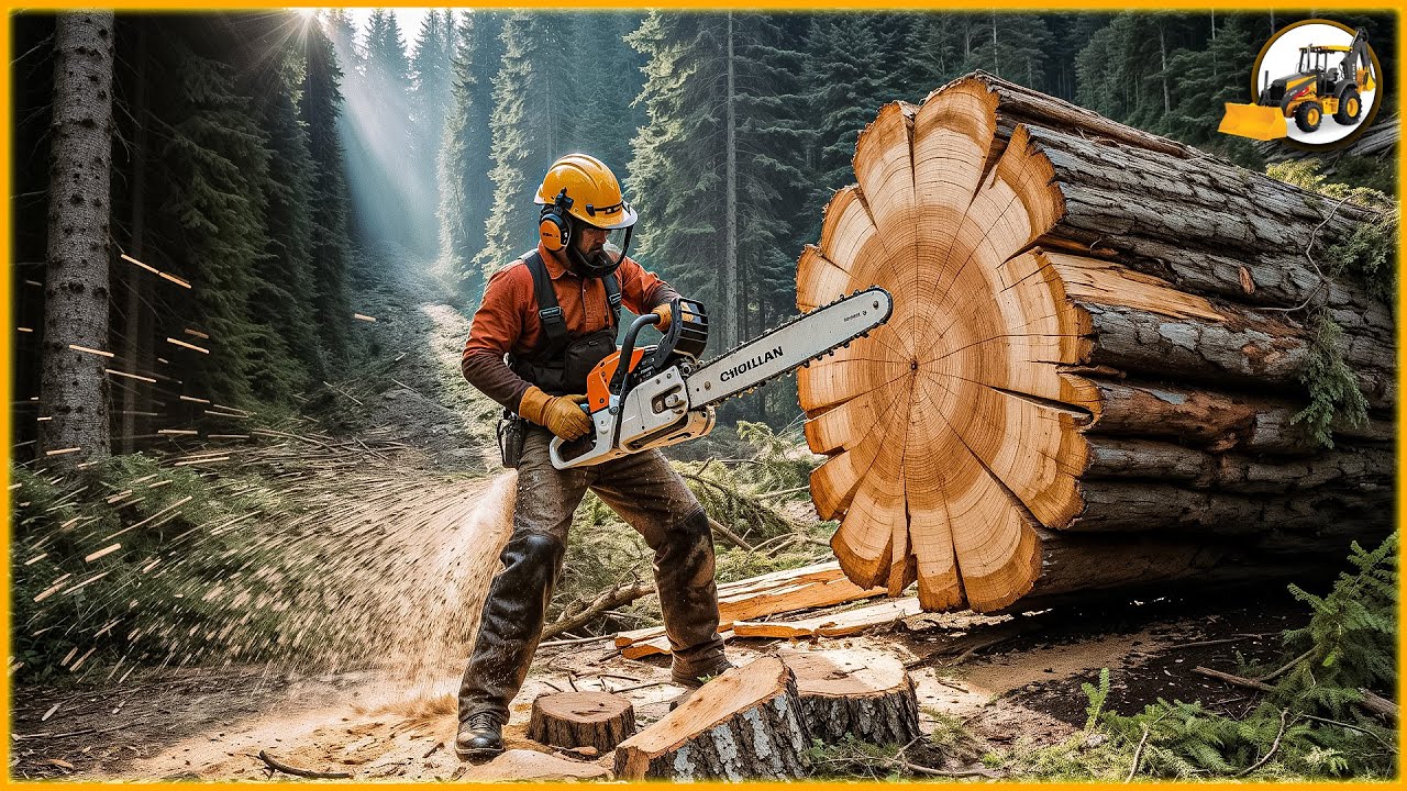 Tree Faller Machine Extreme Tree Cutting Machines in Action | Houses Crushed by Falling ...