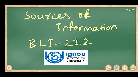 Sources of Information |BLI-222|