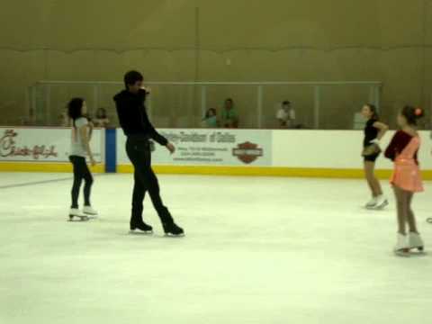 Evan Lysacek doing a scratch spin @ the Allen Ice rink in Allen, TX ...