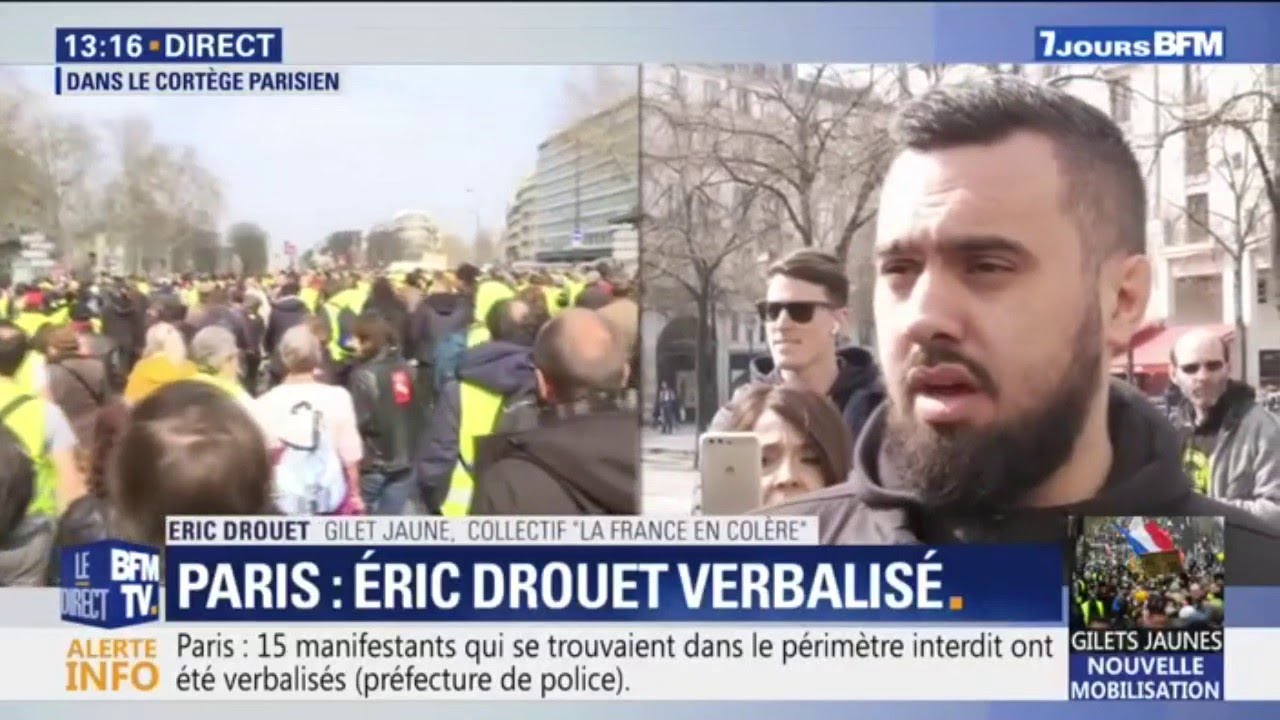 Paris: le gilet jaune Éric Drouet verbalisé - YouTube