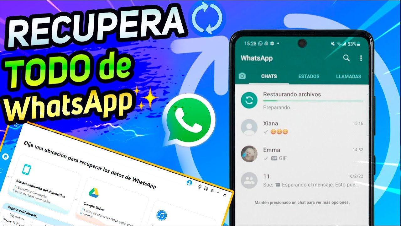 Cómo RECUPERAR CHATS de WhatsApp RAPIDO! / Super PROGRAMA COMPLETO 2022