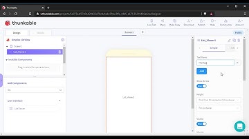 x thunkable Tutorial simple ListView