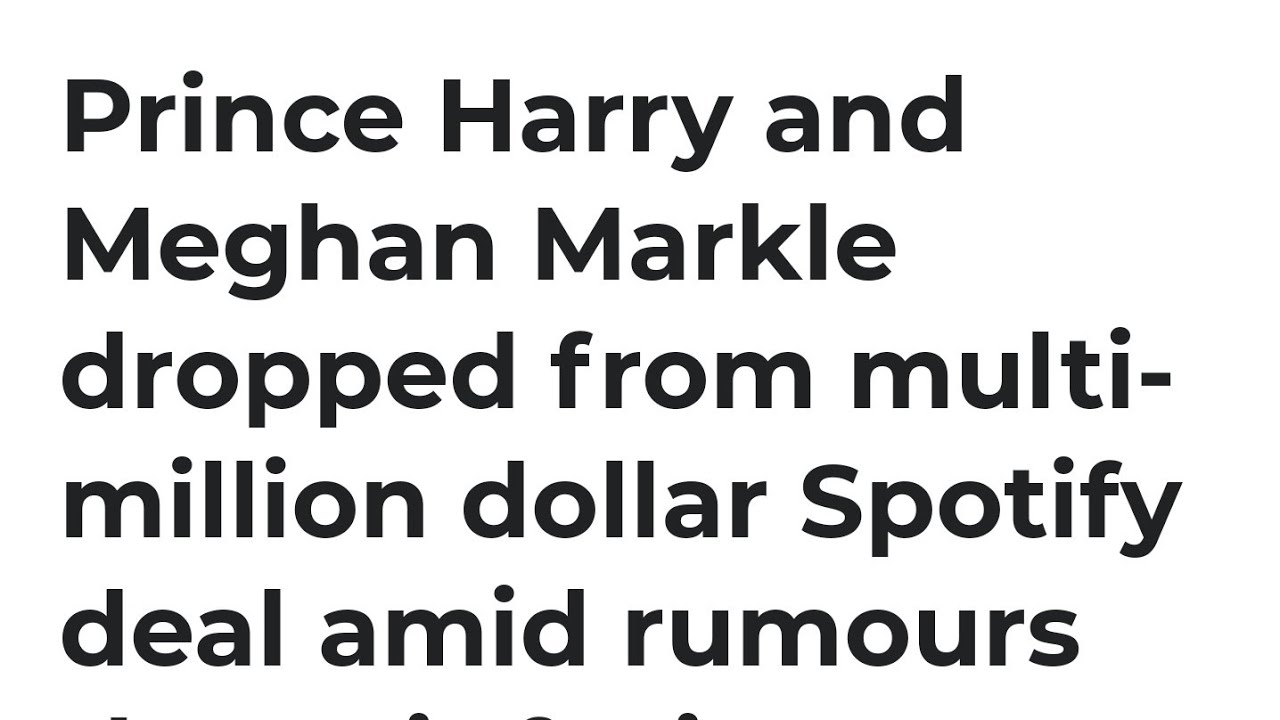 Spotify Cancels The Meghan Markle Show! 