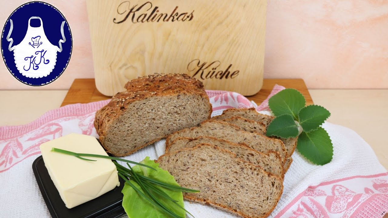 Brot Selber Backen Dinkelvollkornbrot Ohne Kneten Auch Nur Mit 2 G Hefe Moglich Zubacken Youtube Vollkorn 