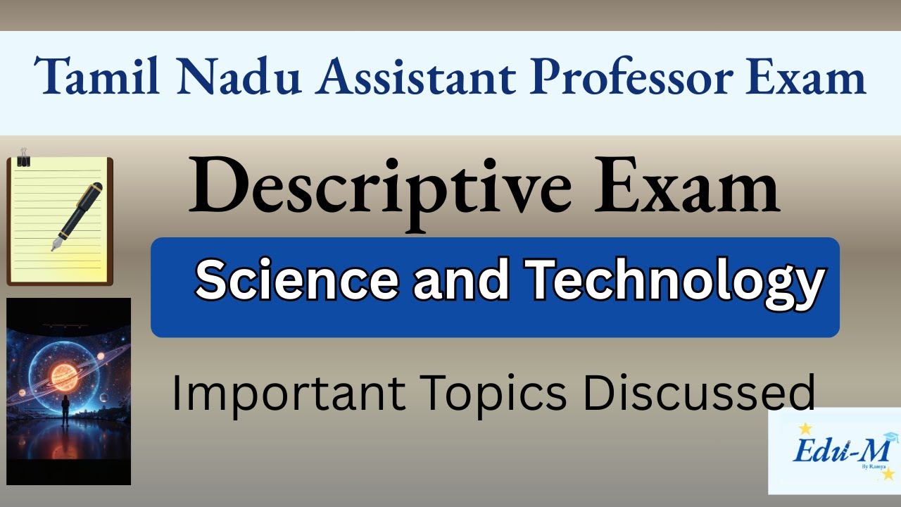 TN Assistant Professor Exam| Science and Technology | Descriptive  Questions | English, Tamil|Edu-M