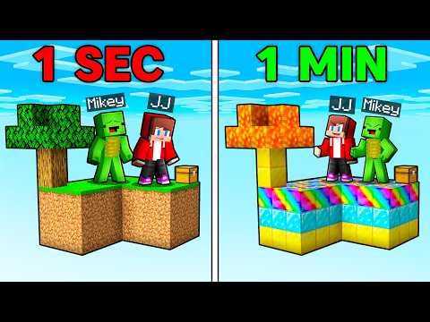 JJ and Mikey but ISLANDS are Changing Every Minute in Minecraft ! - Maizen