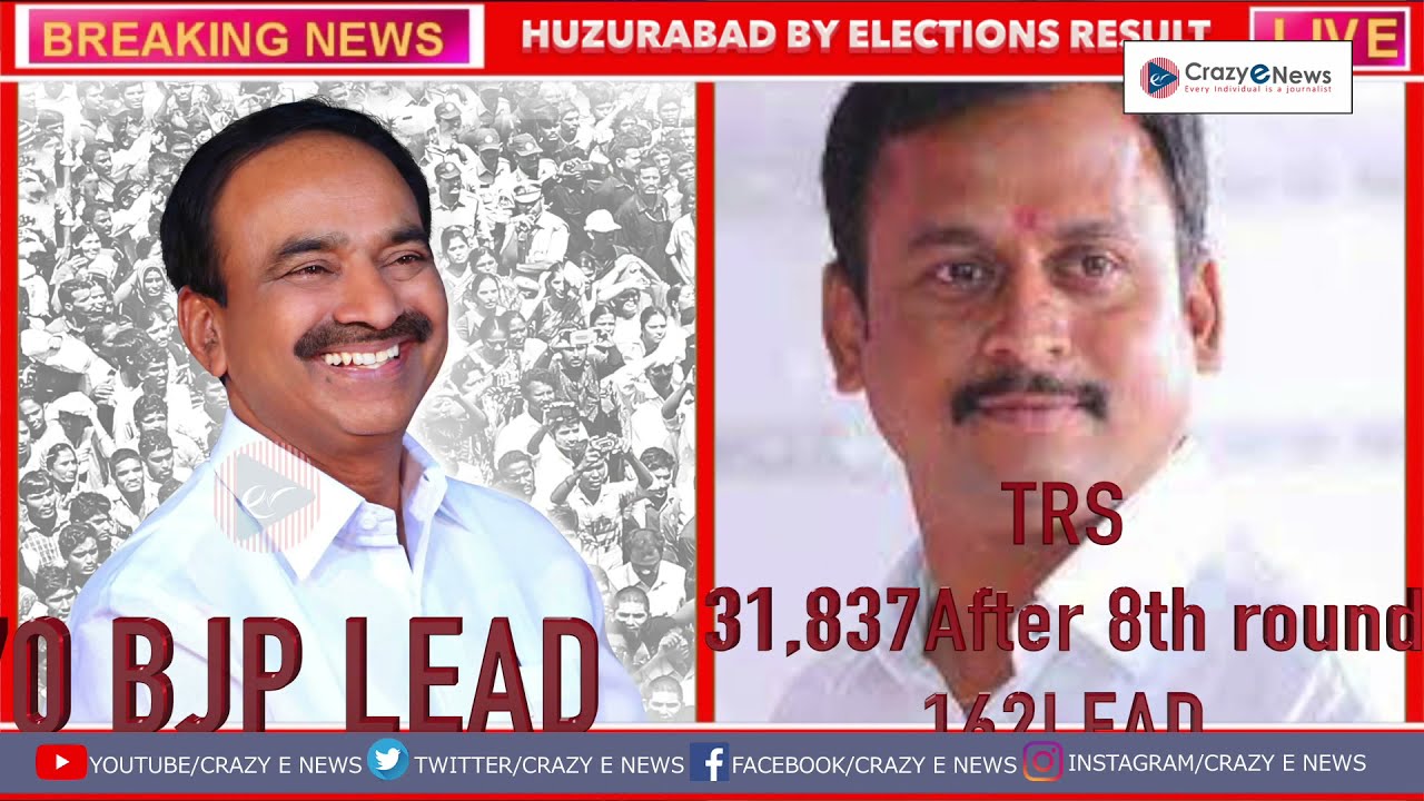 8th round| Huzurabad, Badvel by-election results 2021|Crazy E News.