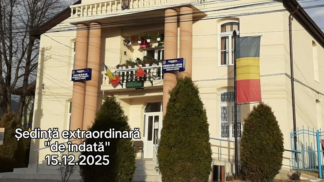 Ședință extraordinară ”de îndată” 15 12 2025