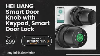 HEI LIANG Smart Door Knob with Keypad, Smart Door Lock Fingerprint Door Available on Amazon