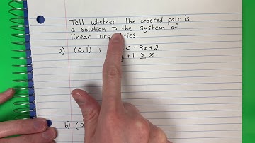 Is the Ordered Pair a Solution to the System of Inequalities?