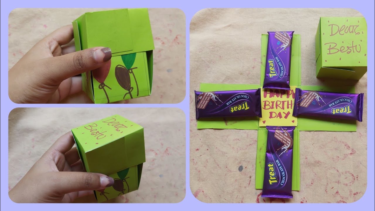 Chocolates Birthday gift box tutorial | Art by Tanwee