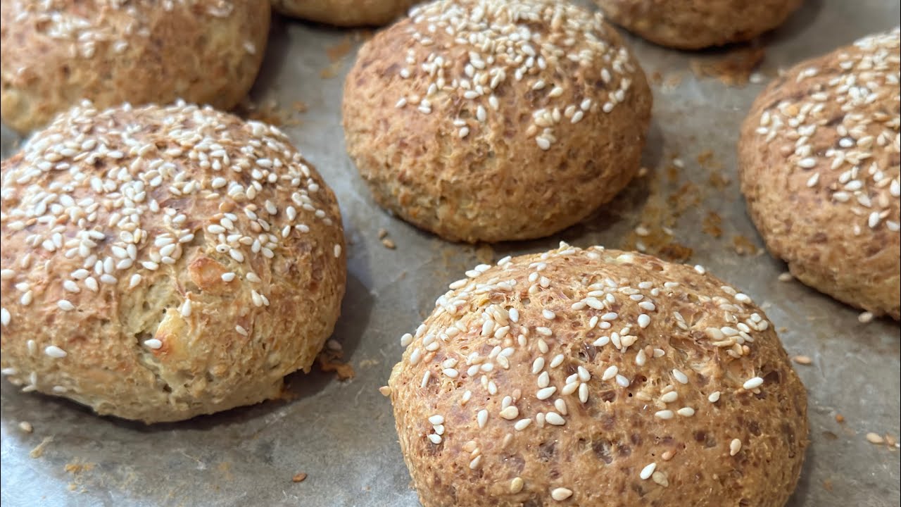 Овсянка и 2 ингредиента. Булочки для гамбургера . Без муки, дрожжей и масла.  Ешь и худей!