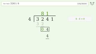 3241/4 Long Division — Step-by-Step | Tiger Algebra Solver
