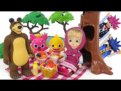 Baby Shark, Pinkfong! Let's have a picnic with Masha~ Baby Shark and Pinkfong picnic | PinkyPopTOY