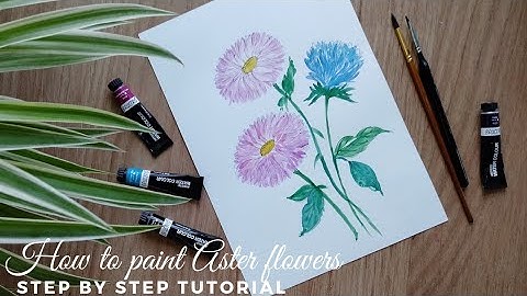 How to paint Aster flowers | Easy watercolor painting| Step by step tutorial.