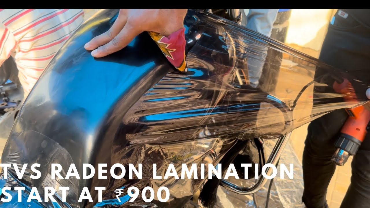 Tvs Radeon Lamination PPF installation | tvs Radeon modification - YouTube