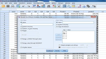SPSS (tutoriel)/ Recoder des variables qualitatives PART1