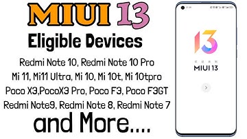 Miui 13 Eligible Devices List | Miui 13 Update Release Date