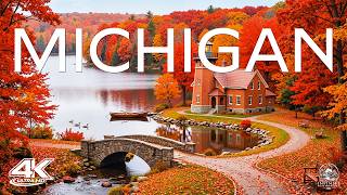 Michigan Fall 4K 🍁 | A Hidden Journey Through Lakes, Forests & Golden Autumn Roads