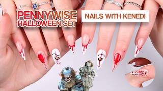 It Movie Inspired Pennywise Design! 🤡🩸 | Nails With Kenedi!