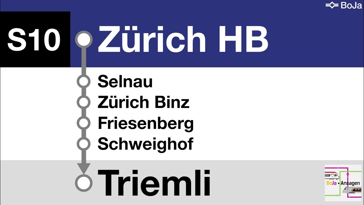 SZU/ZVV Ansagen | Zürich HB SZU - Zürich Triemli | BoJa Ansagen