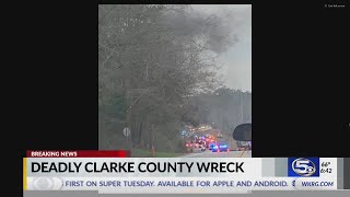 Deadly accident involving two 18-wheelers shuts down part of Highway 84 in Clarke County