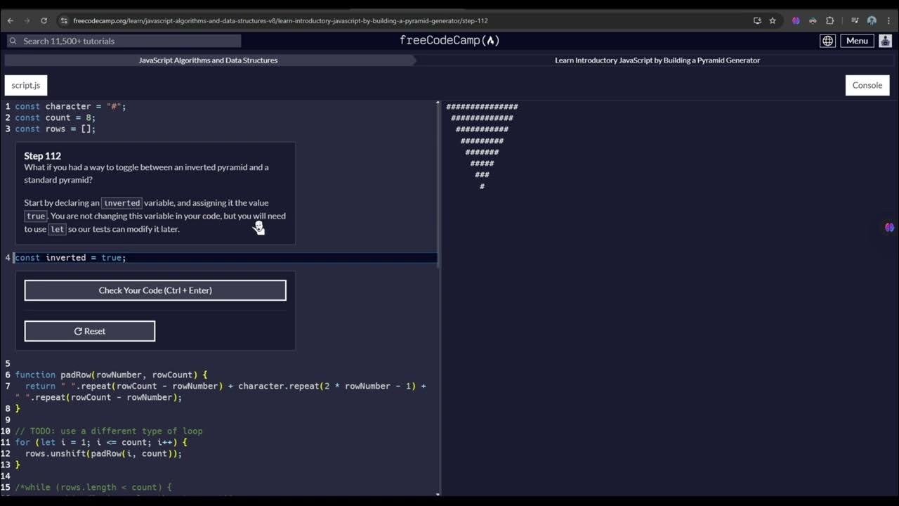 Building a Pyramid Generator Javascript 112 - YouTube
