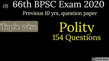 Bpsc|66th Bpsc |Previous 10 Year Question Paper |Polity | Answer key ,solution and analysis