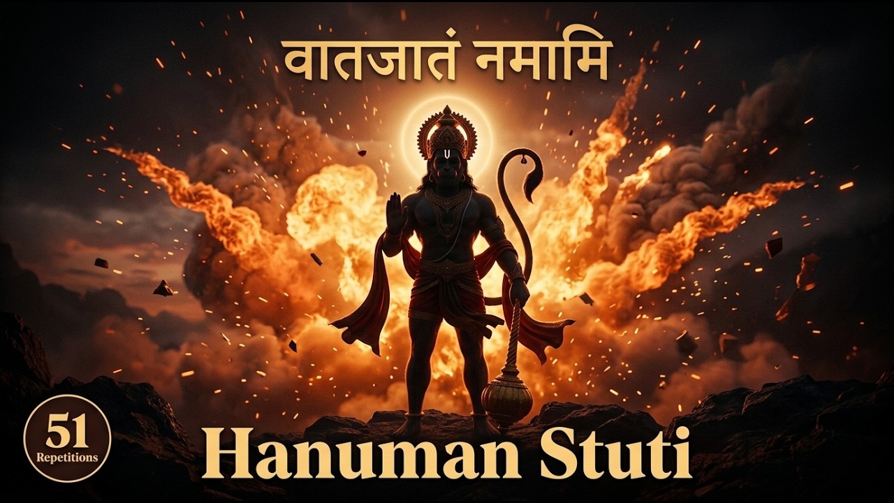 🙏 Hanuman Stuti | अतुलितबलधामं | 51 Times Powerful Mantra Chanting | Remove Fear & Negativity |